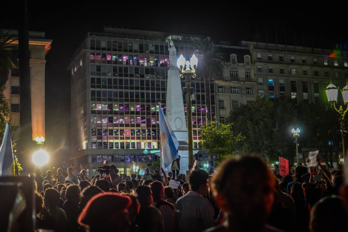 Protesters in Buenos Aires are alleging a government cover-up in the mysterious death of prosecutor Alberto Nisman, who was <a href="http://www.cnn.com/2015/01/19/americas/argentina-alberto-nisman-dead/index.html">found dead in his apartment</a> Sunday.
