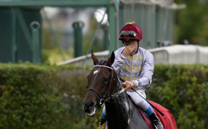 Ranked No. 8, Thierry Jarnet sheds a tear after riding Treve to win The Prix de I'Arc de Triomphe at the Longchamp racecourse in October. The 47-year-old jockey helped Treve to a historic win, becoming only the <a href="index.php?page=&url=http%3A%2F%2Fwww.thenational.ae%2Fsport%2Fhorse-racing%2Fprix-de-larc-de-triomphe-provides-sweet-return-for-jarnet-and-treve" target="_blank" target="_blank">sixth thoroughbred to defend its crown</a>.
