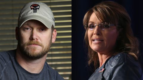 Chris Kyle, left, and Sarah Palin