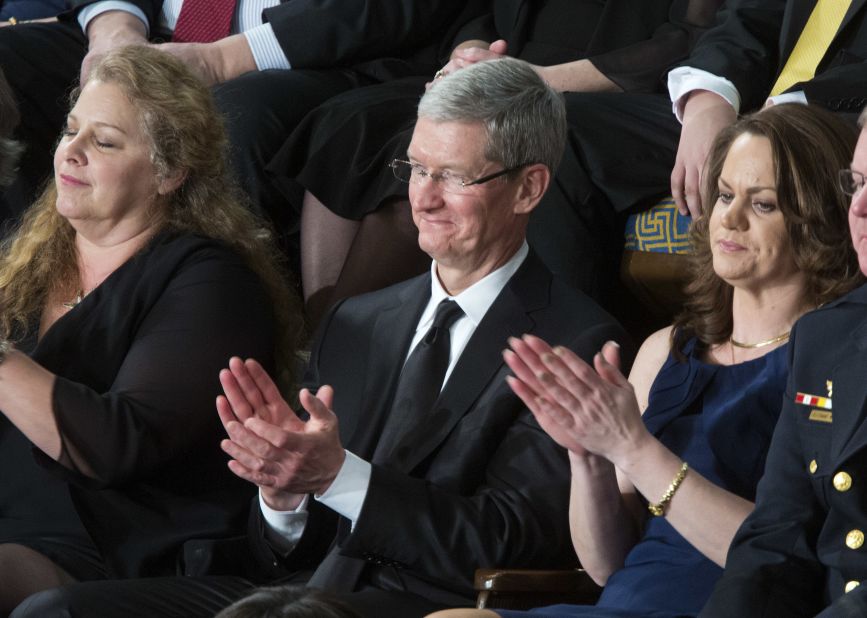 Apple CEO Tim Cook was a special guest at Obama's State of the Union address in 2013.