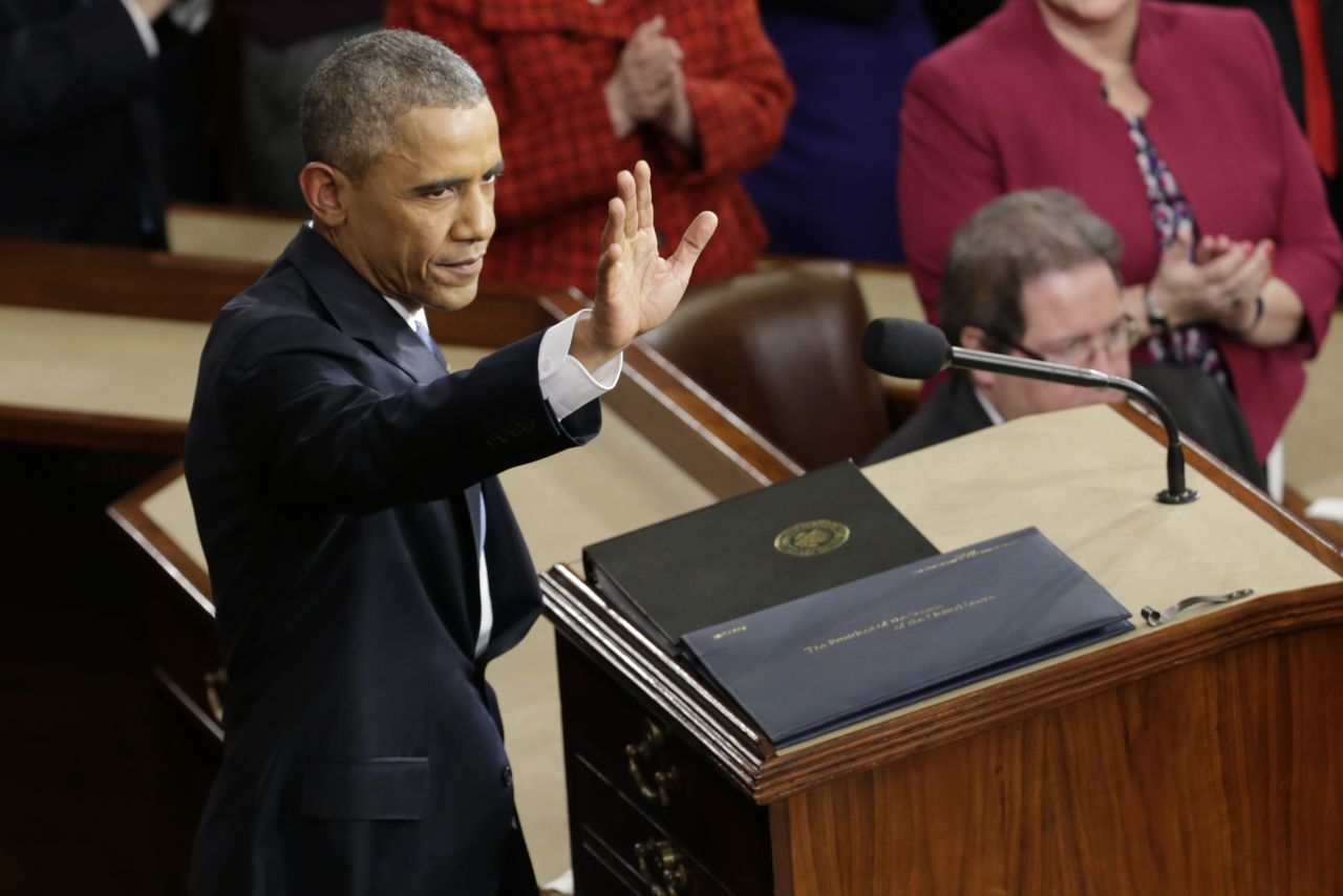 The speech was Obama's penultimate State of the Union address.