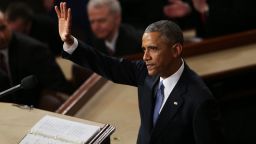 U.S. President Barack Obama waves at the conclusion of his State of the Union speech before members of Congress in the House chamber of the U.S. Capitol on January 20, 2015.