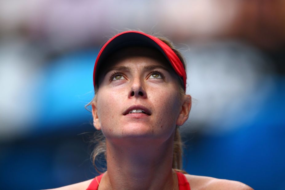 Was Maria Sharapova thanking the heavens after she won her second-round match? Sharapova saved two match points against fellow Russian Alexandra Panova. 