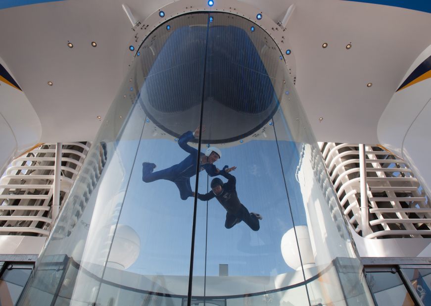 If the thrill of being on the ocean isn't enough, those on board can experience the thrill of skydiving without jumping out a plane with Quantum's RipCord by iFLY.