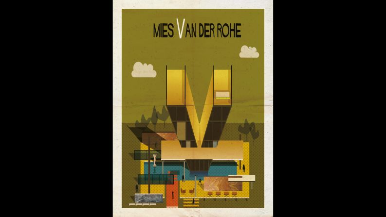 <br /><strong>1886-1969</strong><br /><strong>German-American</strong><br /><br />Van der Rohe's influence can be seen in every modern building that reveals the industrial materials used in its construction.<br /><br />Like his International School contemporaries, Van der Rohe's designs expressed paramount simplicity and a tendency to minimalism -- "skin and bones architecture," he called it. His single story Farnsworth House, built as a retreat for a physician friend, contains just a single room, edged with glass. <br /><br />He believed buildings should express the age in which they are built, and his stand as monuments to the industrial spirit of the 20th century.<br /><br />His first tall building, New York's Seagram Building, banished exterior brick and stonework in favor of a clean glass and steel skin -- creating a blueprint for the 20th century skyscraper.<br /><br /><strong>Quote: </strong>"Less is more"<br /><strong>Iconic building:</strong><a  target="_blank" target="_blank"> Barcelona Pavilion, Spain</a>