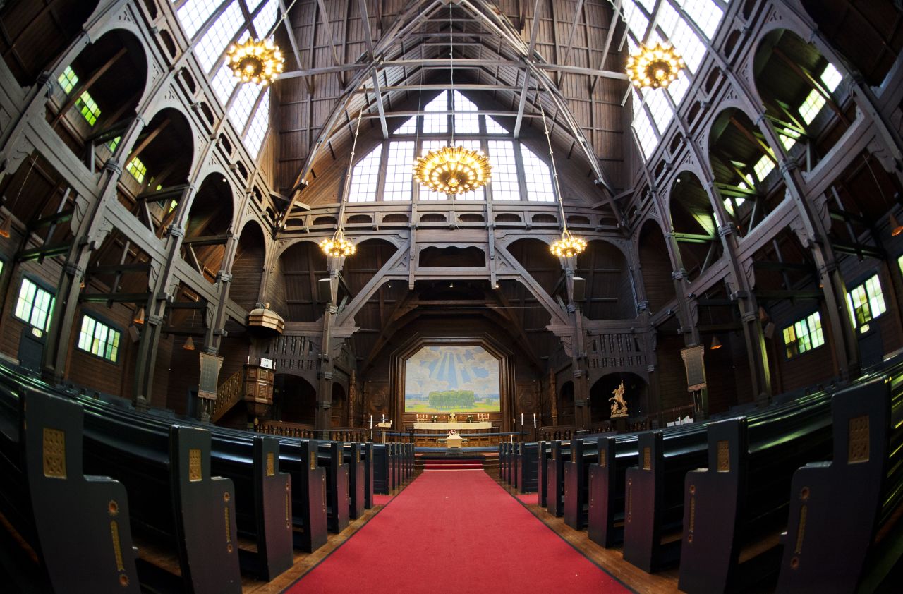 The inside of a church in Kiruna.