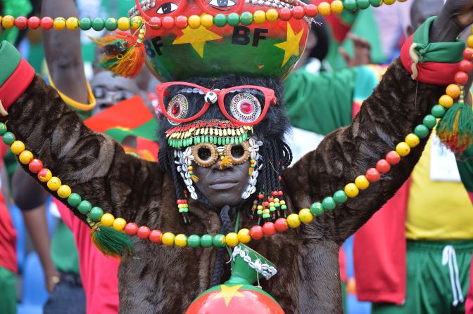 A Burkina Faso fan watches on as his side fought to a goalless draw in an Africa Cup of Nations Group A match against hosts Equatorial Guinea.