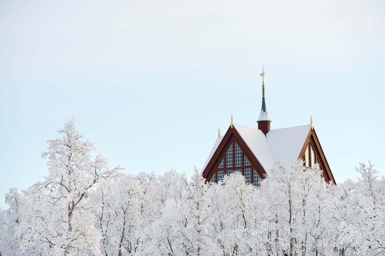 This snow-capped church in Kiruna will be dismantled and rebuilt in a new location.