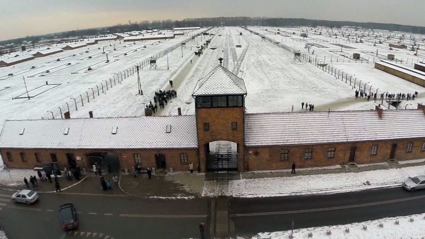 auschwitz drone footage