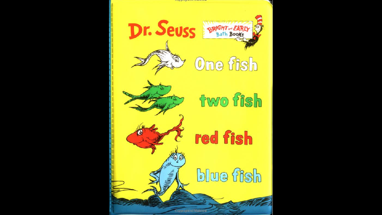 "One Fish, Two Fish, Red Fish, Blue Fish" was published in 1960.
