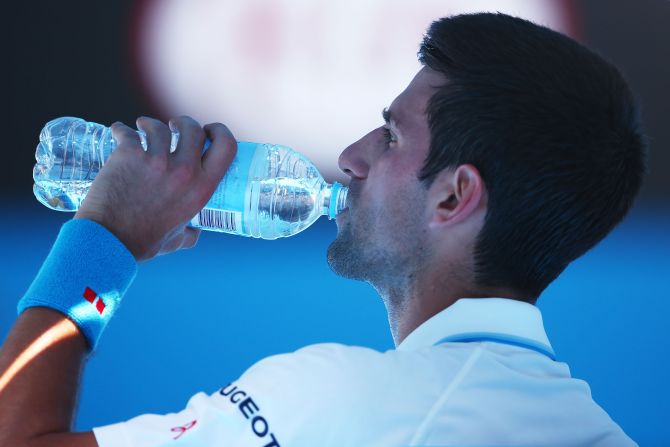 Staying hydrated was key on a day where temperatures hit almost 36 degrees Celsius. Novak Djokovic didn't linger on court, quickly disposing Andrey Kuznetsov. 