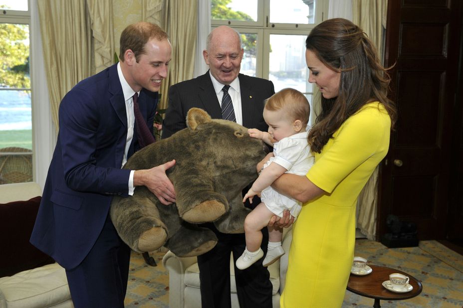 Prince George received a huge number of gifts during his tour of Australia and New Zealand with his parents, the Duke and Duchess of Cambridge, last year. The Australian Governor-General, Peter Cosgrove, gave the toddler a toy wombat bigger than the child.