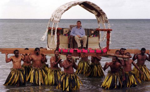 In October 1998, Prince Andrew -- pictured here on a state visit to Fiji that November -- implied in an interview with the Mirror that Buckingham Palace aides had been misleading the media routinely "for the last 20 years" about the royal family. The Queen was reportedly furious at her son, who later backpedaled on his comments.
