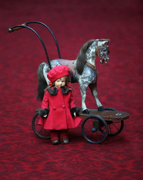 Her Majesty's love of thoroughbreds is well-known and last year she received everything from a mounted sculpture of a white horse from France's President Francois Hollande, to a dressage crop from the governor-general of Canada, David Johnston. Here, a doll and toy horse belonging to the Queen as a child were displayed at Buckingham Palace in an exhibition earlier in the year.
