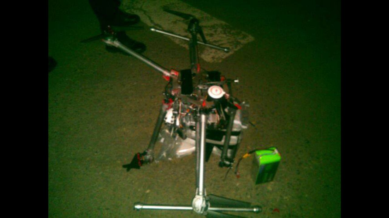 Tijuana police post photo of crashed drone.
