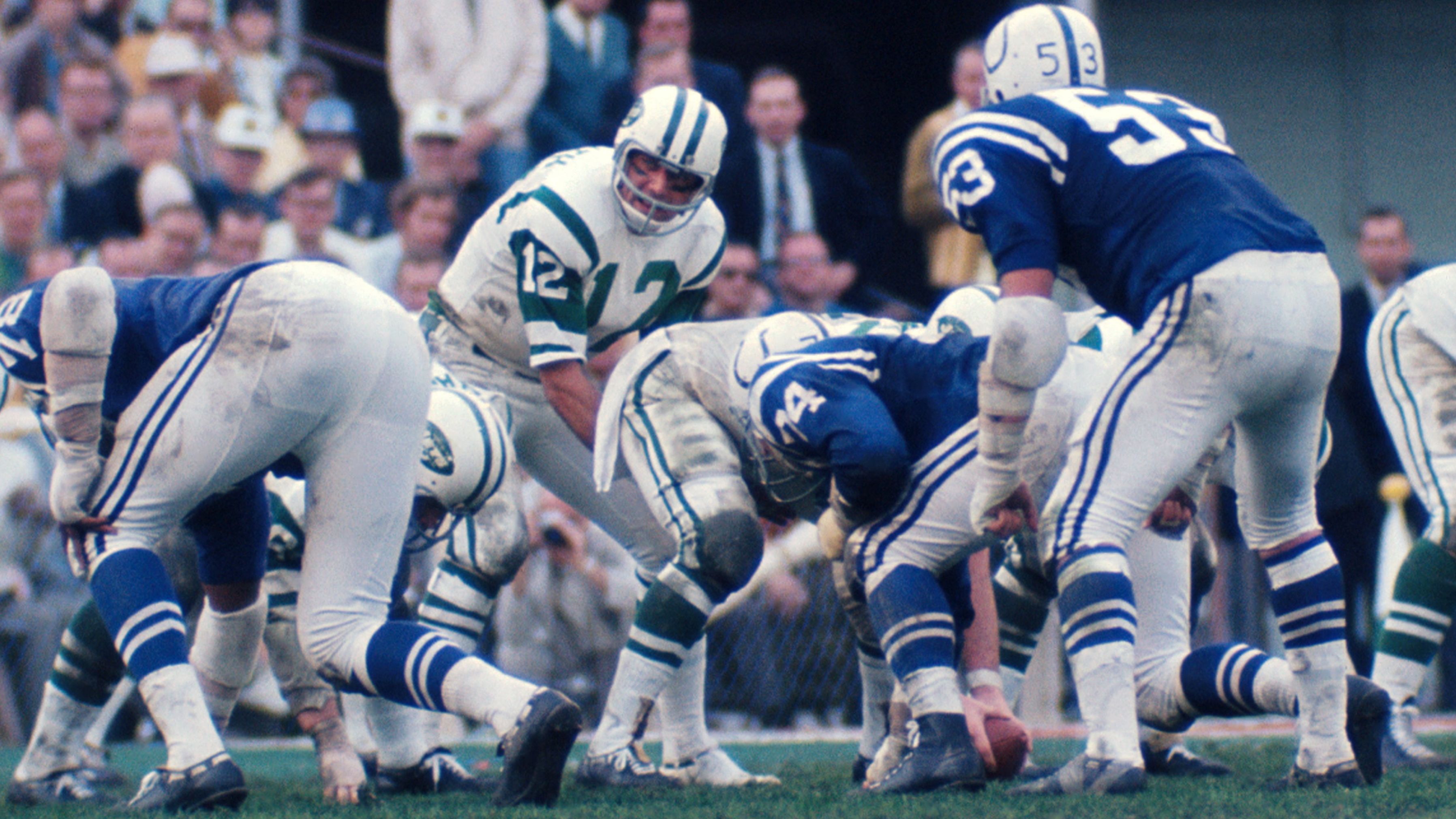 <strong>Super Bowl III (1969):</strong> The New York Jets came into Super Bowl III as 18-point underdogs, but quarterback Joe Namath famously guaranteed that his team would upset the Baltimore Colts. After Namath led the way to a 16-7 victory, he was named the game's Most Valuable Player.