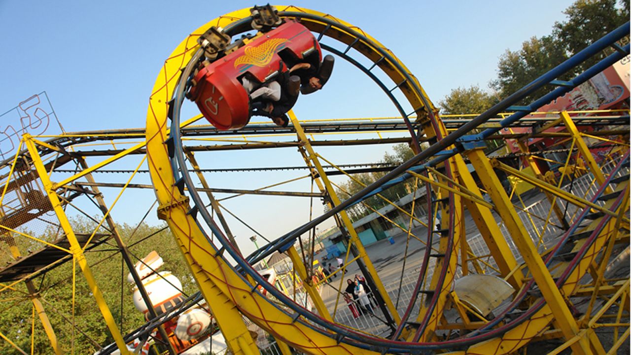 Not only are you sitting in a soda can-shaped car, the ride plays fast and loose with physics by flinging you in such tight loops you can almost see the back of you own head, says Theme Park Guy, Stefan Zwanzger.