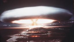 A picture taken in 1971 shows a nuclear explosion in Mururoa atoll. France said on March 24, 2009 it will compensate 150,000 victims of nuclear testing carried out in the 1960s in French Polynesia and Algeria, after decades of denying its responsibility. An initial sum of 10 million euros (14 million dollars) has been set aside for military and civilian staff as well as local populations who fell ill from radiation exposure, Defence Minister Herve Morin told Le Figaro newspaper. AFP PHOTO FILES / STRINGER (Photo credit should read -/AFP/Getty Images)