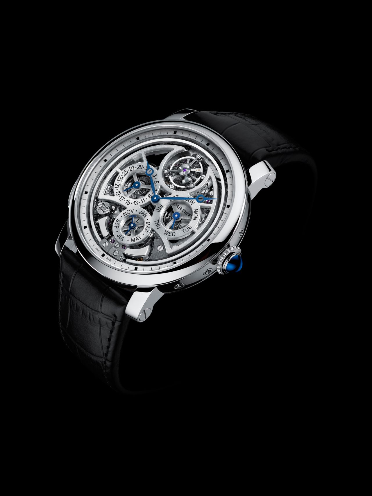 The Rotonde de Cartier Grande Complication watch, <a href="http://www.cartier.co.uk/" target="_blank" target="_blank">Cartier</a>'s most complex watch to date, is made up of 578 components and takes 15 weeks to create. It includes a perpetual calendar, a minute repeater and a flying tourbillon, and only needs to be adjusted once every 100 years. 