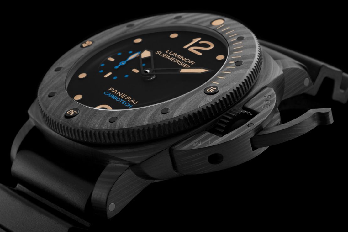 Panerai's new Luminor Submersible 1950 Carbotech is made from a unique carbon fiber-based composite material.