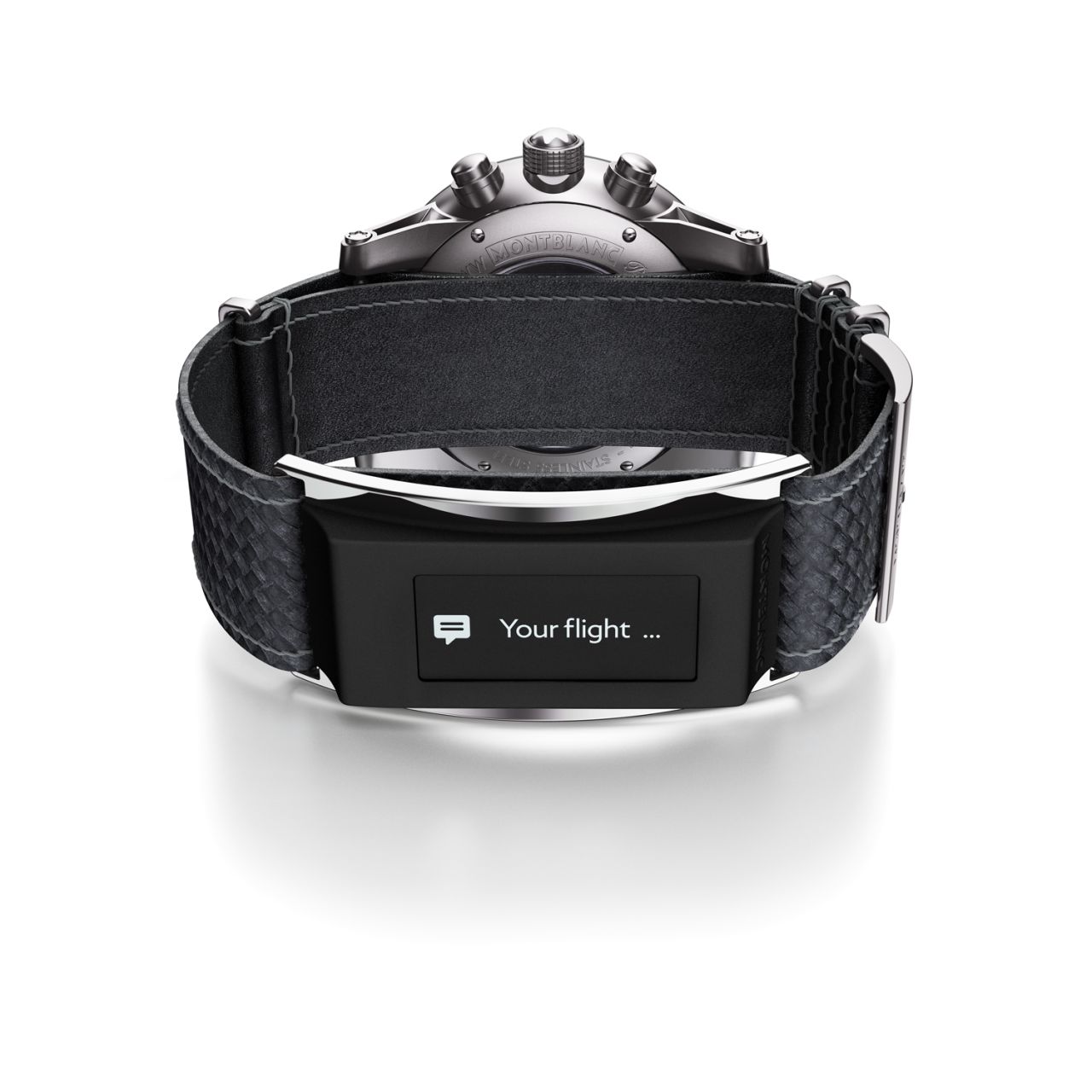 Although the showroom may have evinced the company's heritage, with the TimeWalker Urban Speed e-Strap, Montblanc is looking firmly to the future, bridging the worlds of traditional watchmaking and wearable technology. <br /><br />The interchangeable strap, which can be used with some Android phones and iOs devices, acts as an activity tracker, receives notifications, and can be used as a remote control.