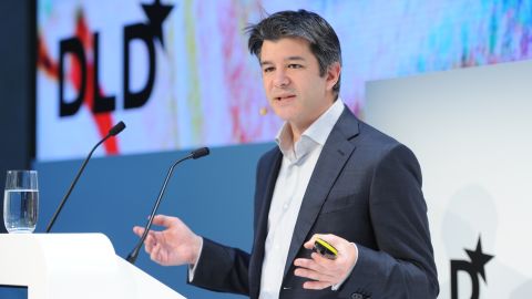 Uber CEO Travis Kalanick talks about the company's vision and next steps at the HVB Forum on January 18, at DLD. 