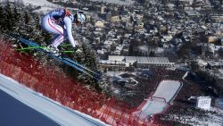 kitzbuhel skier jump finish