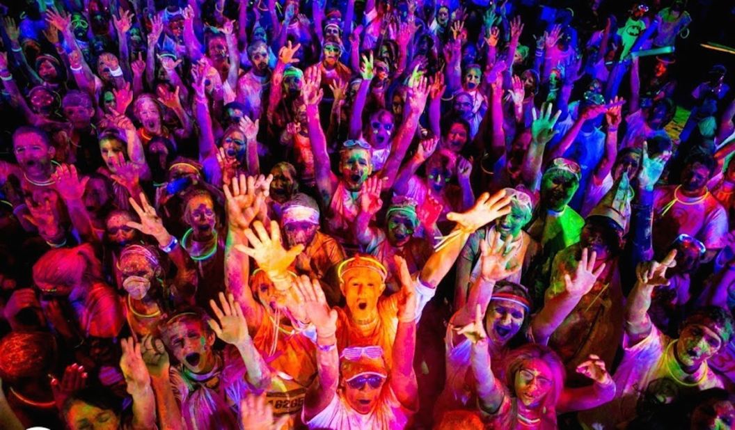 Participants in these psychedelic 5K night races are covered in neon glow powder, which is illuminated by black lights spread across the routes. The runs are held in various U.S. cities.