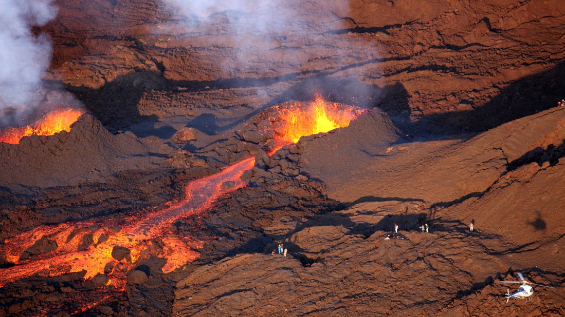 Reunion Island is dominated by two volcanic peaks, the dormant Piton de Neiges and the highly active Piton de la Fournaise. Helicopter rides are among the best ways to see the French island's massive walls and three cliff-rimmed cirques.