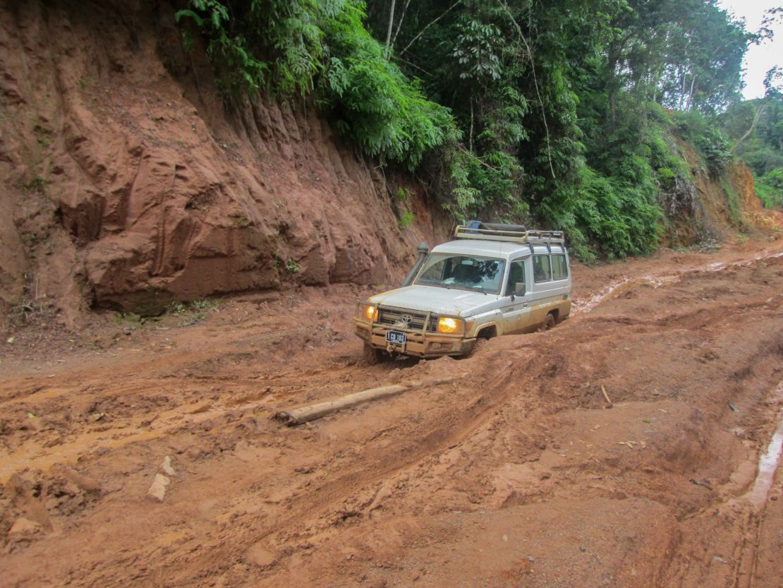 Peace Corps and CDC staff that are in Liberia to fight the Ebola epidemic have real travel challenges. This is the road  between Nimba and Grand Gedeh counties. The rainy season can make transportation extremely challenging. 