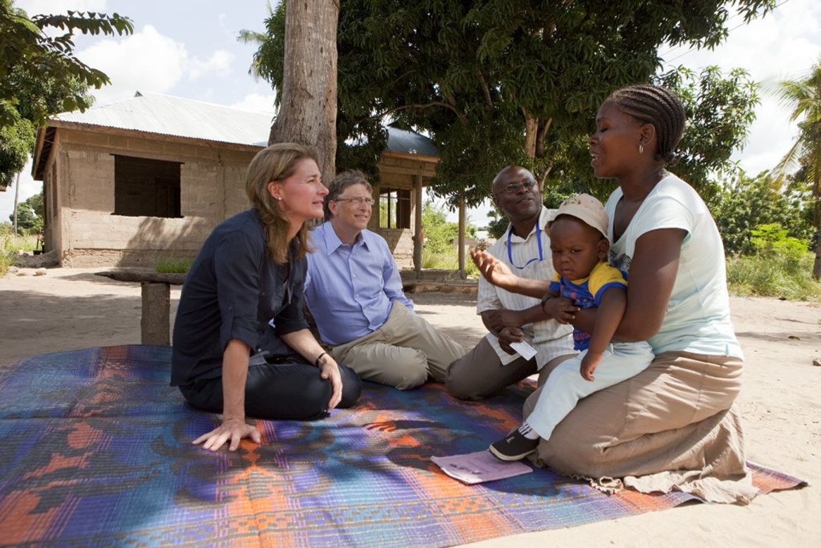 Bill and Melinda Gates in Mapinga, Tanzania, in 2011.