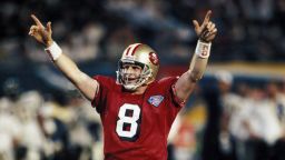 San Francisco 49ers Steve Young  in Super Bowl XXIX against the San Diego Chargers at the Joe Robbie Stadium on January 29, 1995 in Miami, FL. The 49ers defeated the Chargers 49-26. (AP Photo/Tom DiPace)