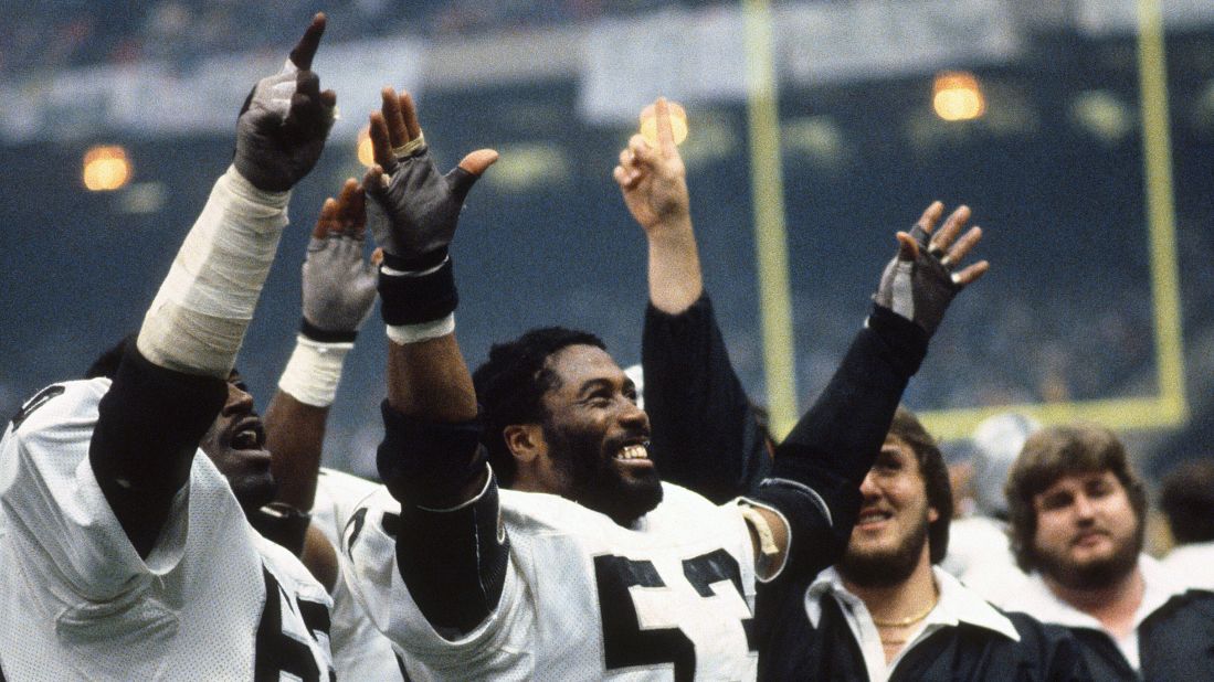 <strong>Most interceptions in a Super Bowl:</strong> Oakland linebacker Rod Martin (No. 53) had three interceptions as the Raiders defeated the Philadelphia Eagles in 1981.