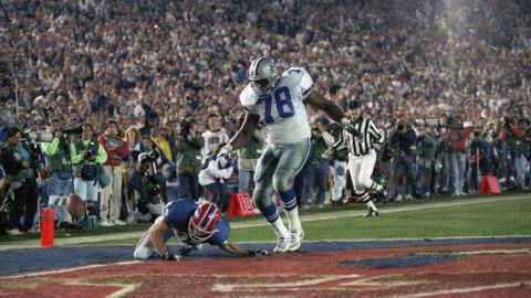 <strong>Longest fumble return in a Super Bowl:</strong> Almost everything came up roses for the Dallas Cowboys in 1993, as they crushed Buffalo 52-17 in the Rose Bowl. But defensive lineman Leon Lett had an embarrassing moment late in the game when he was returning a fumble for what looked to be a sure touchdown. Lett returned the ball 64 yards, but he started showboating early and was stripped by Buffalo's Don Beebe.