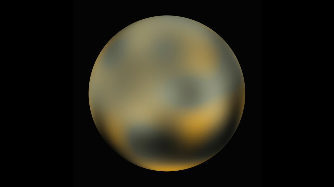 Pluto was discovered in 1930 but was only a speck of light in the best telescopes on Earth until February 2010, when NASA released this photo. It was created by combining several images taken by the Hubble Space Telescope -- each only a few pixels wide -- through a technique called dithering. NASA says it took four years and 20 computers operating continuously to create the image.