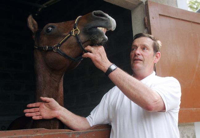 Eric Palmer, pictured here with cloned horse Pieraz, founded the company Cryozootech. He believes cloning is not "the future" of breeding, but one option that helps to preserve the most successful genes.