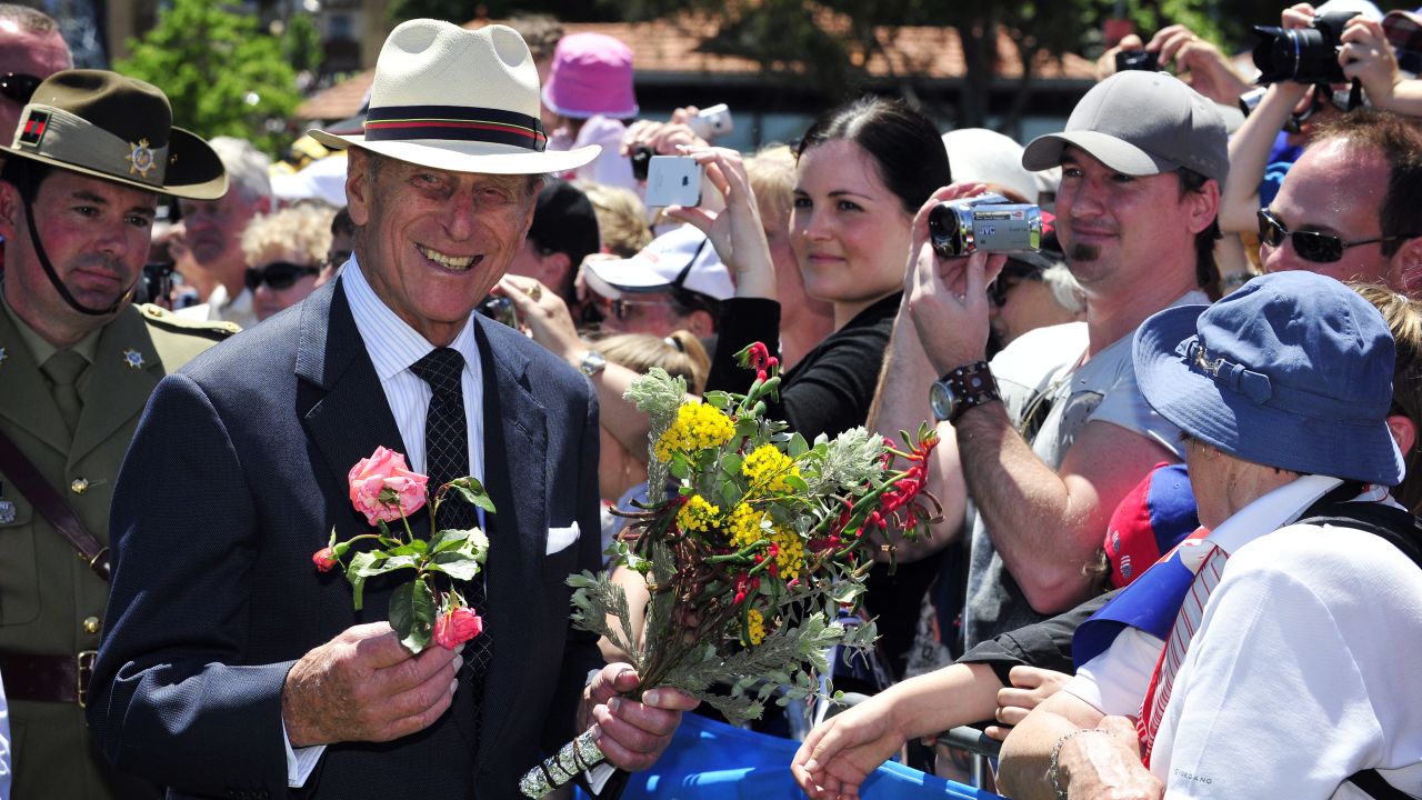 Prince Philip seen in happier times with the Australian public during a royal visit to Perth in 2011.