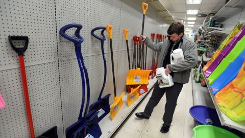 A man buys a shovel in Winthrop, Massachusetts, on January 26.