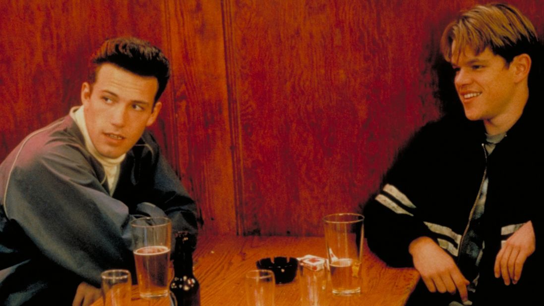 Matt Damon, right, and Ben Affleck wrote the screenplay for 1997's "Good Will Hunting," in which Damon plays a genius who works as a janitor at one of the top schools in the country.