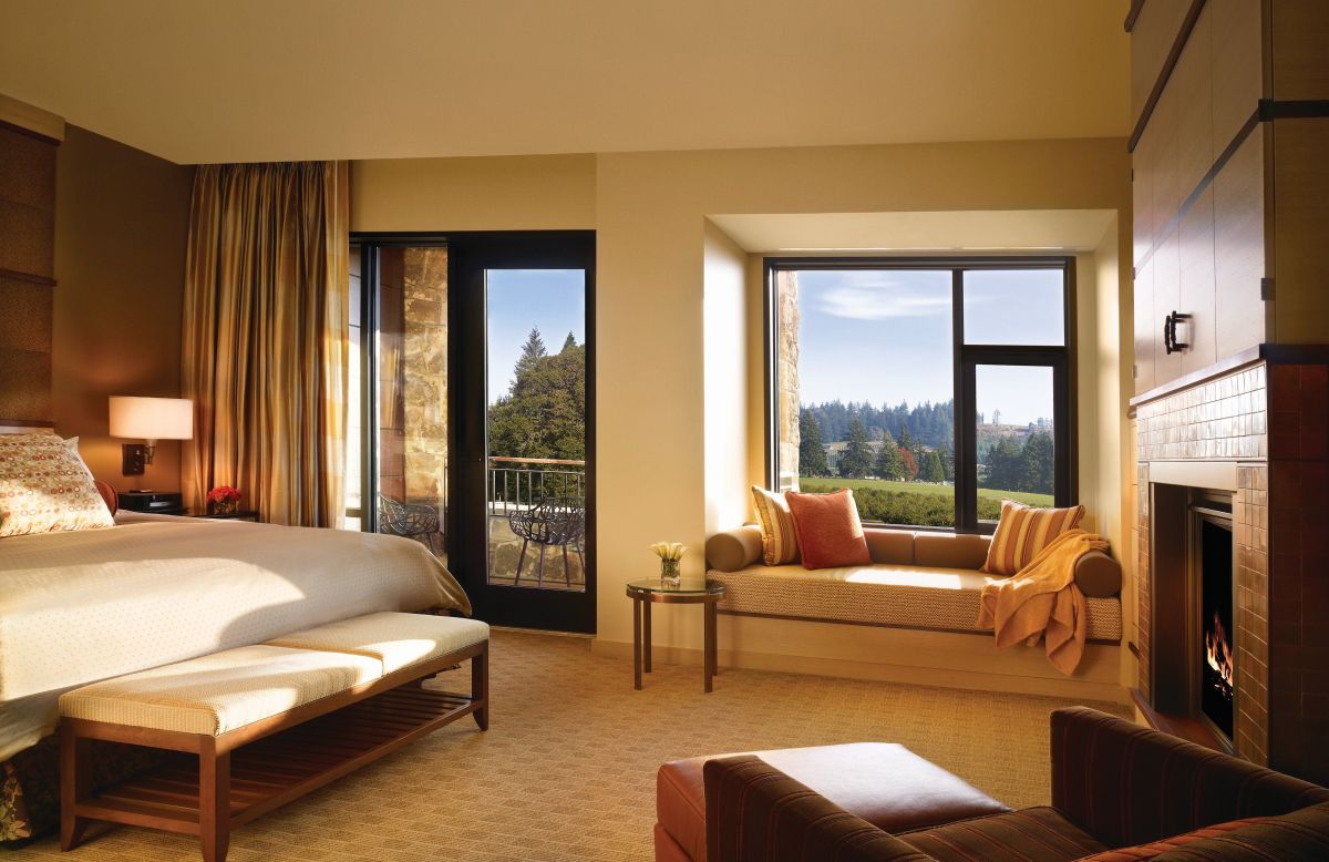 Explore Oregon's wine region while relaxing in luxury at the Allison Inn & Spa, which hosts its own art collection and a gardening blog. 