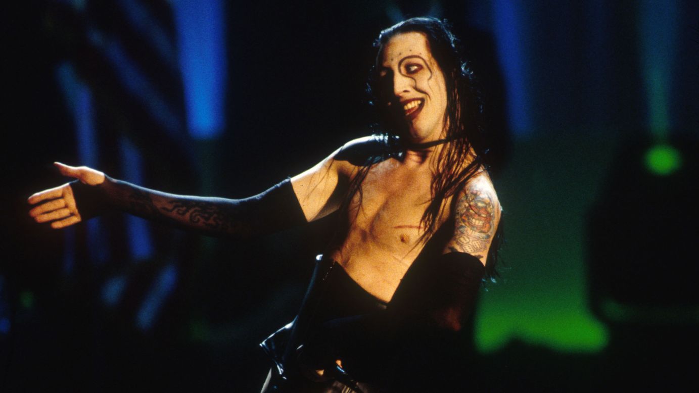 Marilyn Manson was one of the most controversial figures of the '90s, although the debate over his music didn't boil over until the latter half of the decade. From his "Antichrist Superstar" album to his iconic style, Manson became both the poster child -- and scapegoat -- for disaffected youth. 