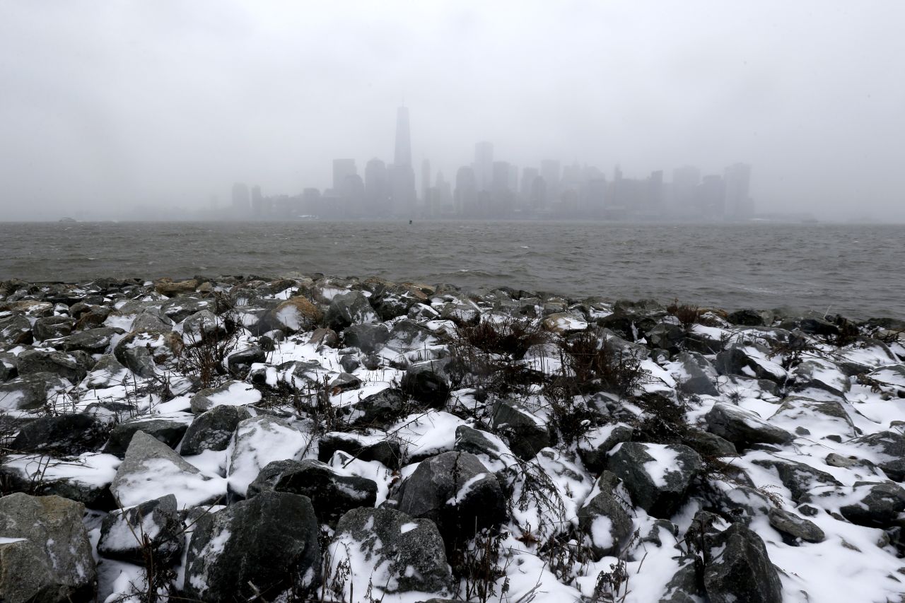The New York skyline is seen from Liberty State Park in Jersey City, New Jersey, on January 26.