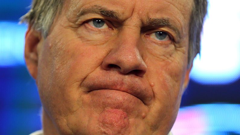 New England Patriots head coach Bill Belichick speaks to the media Thursday, January 22, about the controversy surrounding <a href="index.php?page=&url=http%3A%2F%2Fwww.cnn.com%2F2015%2F01%2F24%2Ffootball%2Fpatriots-belichick-deflategate%2Findex.html" target="_blank">underinflated footballs</a> in the AFC Championship game. He said he "had no knowledge" that balls used by the Patriots' offense were underinflated.