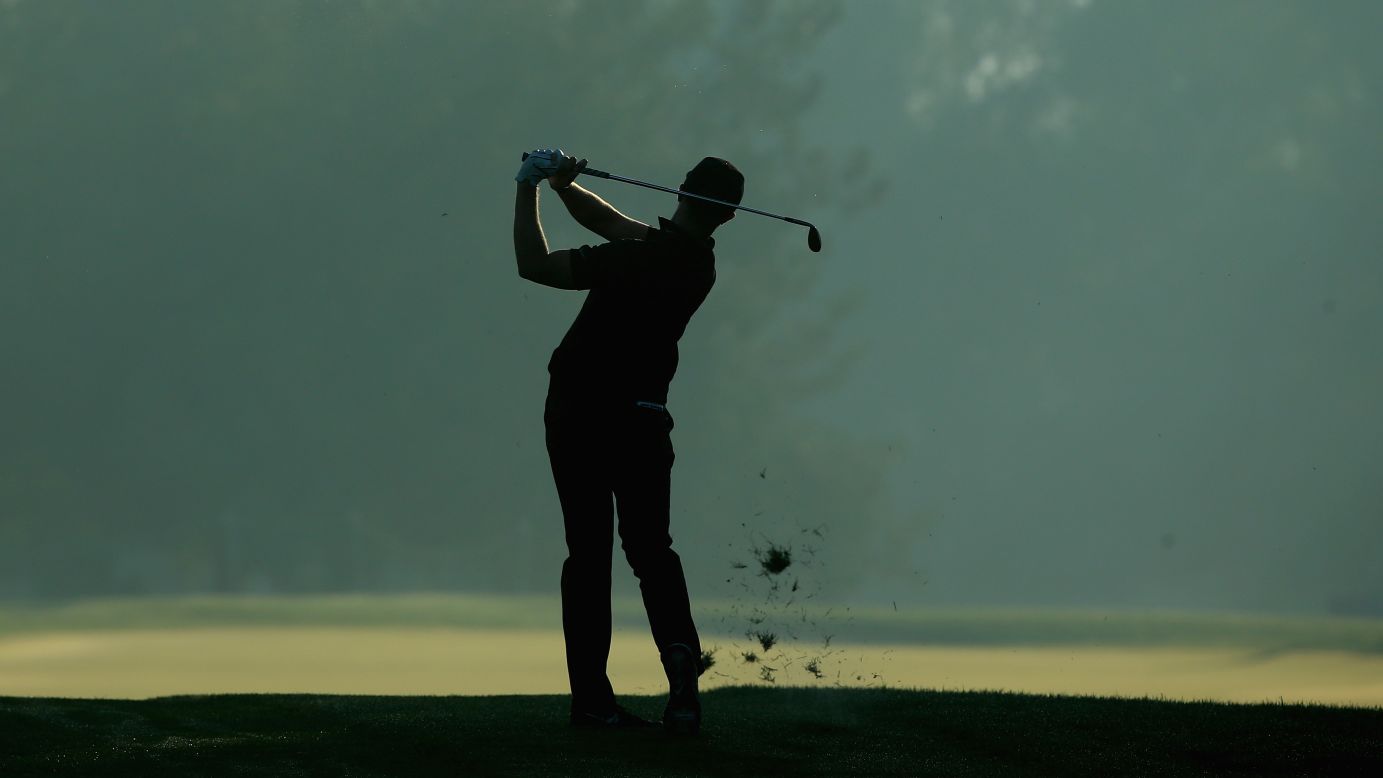 Oliver Fisher plays a shot Thursday, January 22, during the second round of the Qatar Masters in Doha, Qatar.