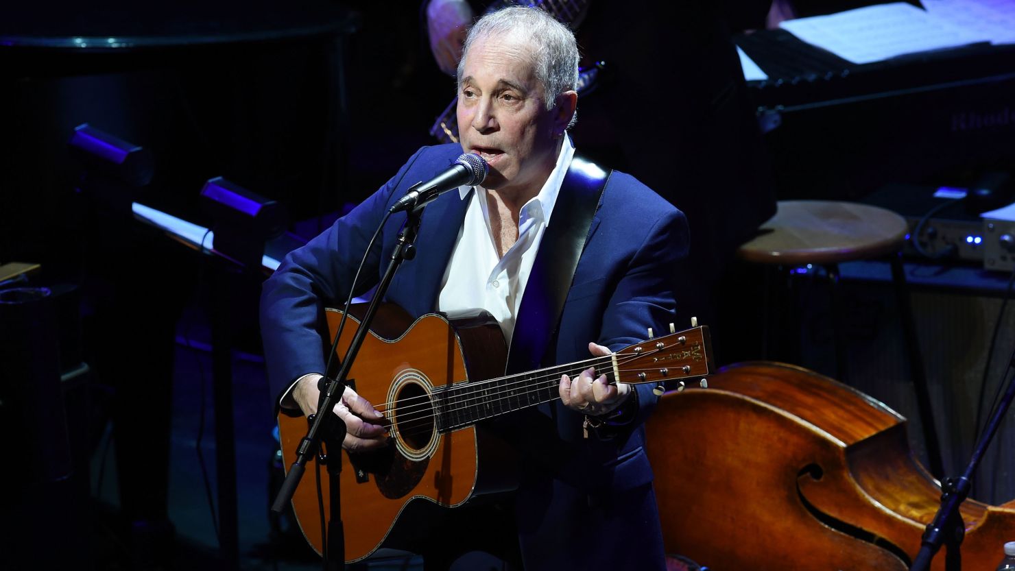 Paul Simon performs onstage during The Nearness Of You Benefit Concert at Frederick P. Rose Hall, Jazz at Lincoln Center on January 20, 2015 in New York City.  