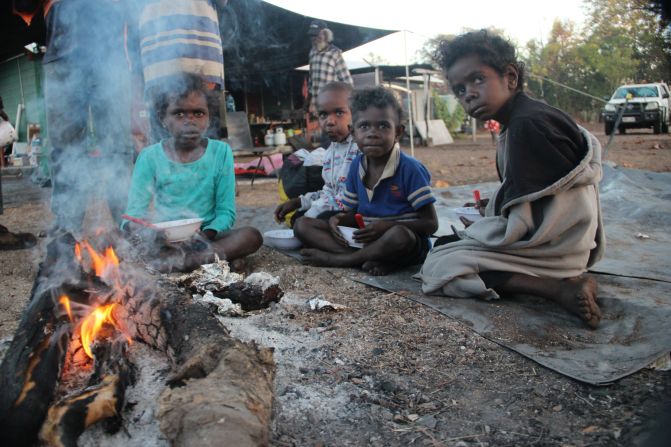 Wik children gather around the campfire at Bull Yard outstation on Wik homelands, on the Cape York Peninsula in north Queensland. This, and the other images in this gallery, were taken by photographer Leigh Harris from <a href="index.php?page=&url=http%3A%2F%2Fingeousstudios.com%2F" target="_blank" target="_blank">Ingeous Studios.</a>