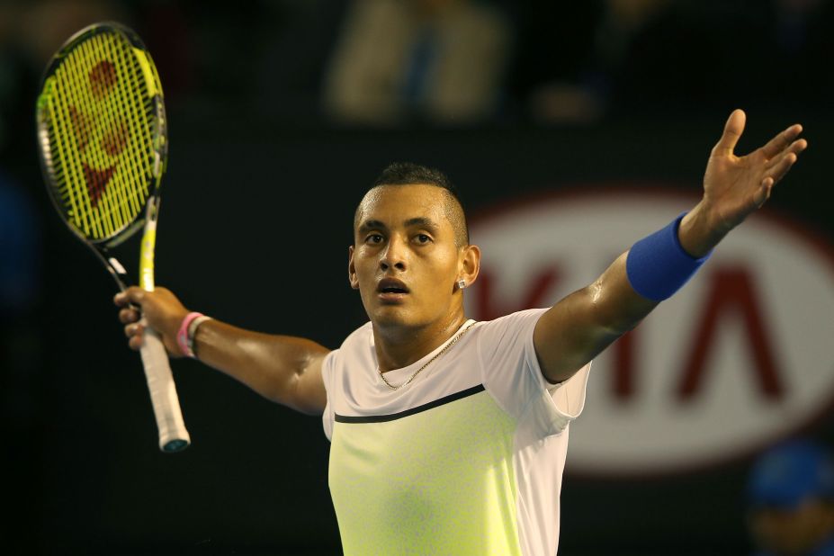 The 19-year-old Kyrgios won a few highlight-reel points but Murray wore him down. 