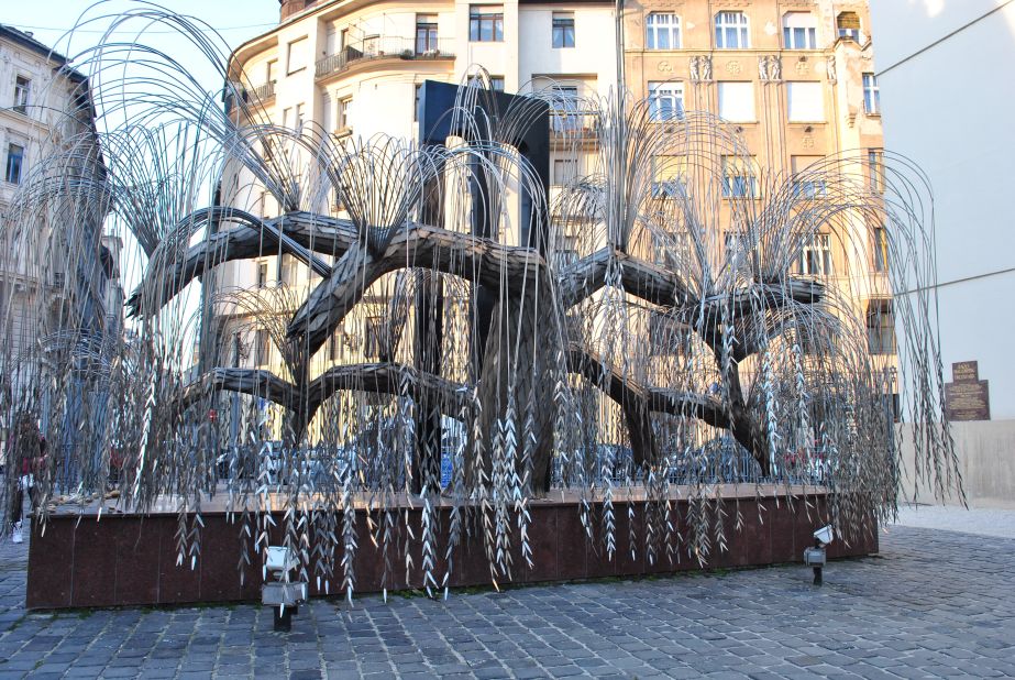 The weeping willow tree next to the Dohany Street Synagogue in Budapest has the names of Hungarian Jews killed during the Holocaust inscribed on each leaf. Erbstein fled Italy and returned home before the start of World War Two.