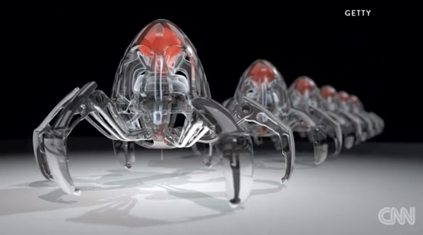 En esta representación de un artista, un conjunto de nanobots está listo para ser enviado a fin de llevar medicamentos al interior del cuerpo humano con extrema precisión.   