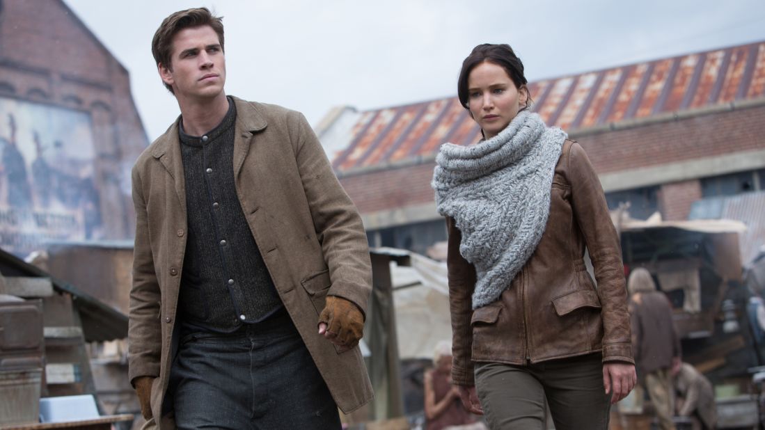 Katniss and Gale come from District 12 in the movies, and many scenes take place there, including one where Katniss rescues Gale from a public flogging.